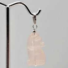 Load image into Gallery viewer, Rose Quartz Wolf Pendant Necklace| Semi Precious Stone Jewelry |Sterling Silver|