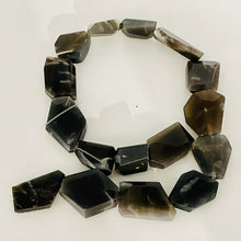 Load image into Gallery viewer, Grey Black Moonstone 104g Faceted Bead Strand | 15 1/2" |Gray Black | 16 Beads |