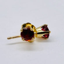 Load image into Gallery viewer, Garnet 14K Gold Faceted Round Post Earrings | 4mm | Red | 1 Pair |