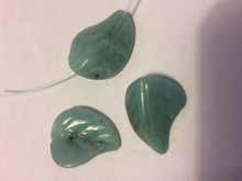 Load image into Gallery viewer, 3 Hand Carved Natural Amazonite 19x17x6mm Leaf Beads 009319AZ - PremiumBead Alternate Image 2