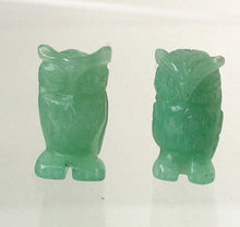 Load image into Gallery viewer, 2 Wisdom Carved Aventurine Owl Beads - PremiumBead Primary Image 1