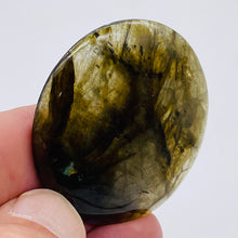 Load image into Gallery viewer, Labradorite Disc Pendant Bead | 45x5mm | Green Black | 1 Bead |