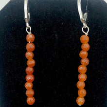 Load image into Gallery viewer, Red Aventurine Bead Sterling Silver Lever Back Gemstone Drop Earrings - PremiumBead Alternate Image 2
