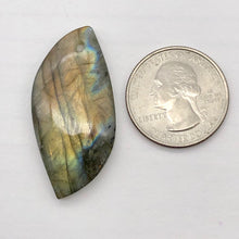 Load image into Gallery viewer, Labradorite Spectrolite Free Form Pendant Bead | 40x20x7mm | Golden Blue |