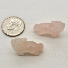 Load image into Gallery viewer, Howling 2 Carved Rose Quartz Standing Wolf/Coyote Beads | 21x17x7.5mm | Pink