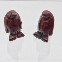 Load image into Gallery viewer, March of The Penguins 2 Carved Brecciated Jasper Beads | 21.5x12.5x11mm | Red - PremiumBead Primary Image 1