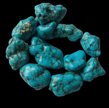 Load image into Gallery viewer, 53x33 to 27x25mm Turquoise Howlite Nugget Bead Strand 110170B