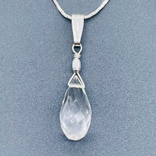 Load image into Gallery viewer, Quartz Sterling Silver Facetted Briolette | 1 1/2" Long | Clear | 1 Pendant |