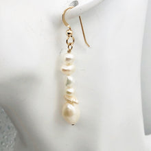 Load image into Gallery viewer, Asymmetrical Freshwater Pearl 14K Gold Filled Drop/Dangle Earrings| 2 " Drop|
