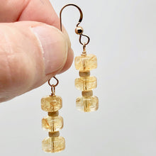 Load image into Gallery viewer, Fine Citrine Wheel Bead 14K Gold Filled Earrings | 1 1/2" Long |