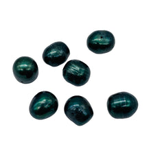 Load image into Gallery viewer, 7 Deep Emerald Green 10mm Green Freshwater Pearls Beads 9603