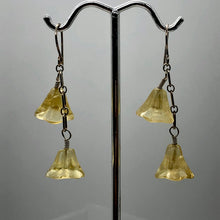 Load image into Gallery viewer, Fine Citrine Bell Flower Solid Sterling Silver Earrings 309242cts2