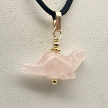 Load image into Gallery viewer, Pink Dinosaur Pendant Rose Quartz Diplodocus 14K Gold-Filled Pendant 509259RQG - PremiumBead Alternate Image 9