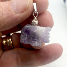 Load image into Gallery viewer, Amethyst Carved Elephant Sterling Silver Pendant |20x16x9mm (Elephant)| - PremiumBead Alternate Image 4