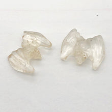 Load image into Gallery viewer, Hand Carved Natural Quartz Bat Bead Figurine | 21x16x5mm | Clear