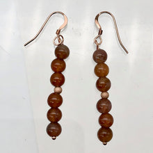 Load image into Gallery viewer, Botswana Agate 14K Rose Gold Filled Earrings | 5.5mm | Purple | 2" Long |