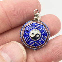 Load image into Gallery viewer, Beautiful Cloisonné Yin Yang and I Ching Sterling Silver Pendant 510865S - PremiumBead Alternate Image 7
