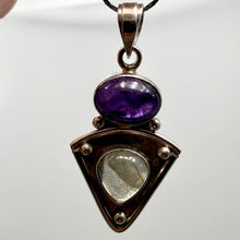 Load image into Gallery viewer, Alluring Amethyst and Labradorite Sterling Silver Pendant | 1 7/8 inch long |
