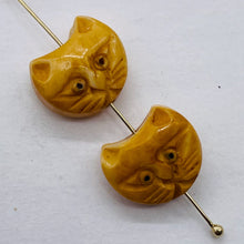 Load image into Gallery viewer, Cozy 2 Hand Carved Kitty Cat 11x13x6mm Pendant Beads 8631A