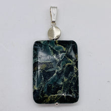 Load image into Gallery viewer, Tsunami Stone Sterling Silver Rectangle | 35x25x7.5mm | Green White | 1 Pendant