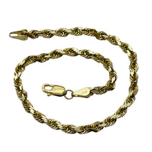 Load image into Gallery viewer, Rope 14K 3mm Diamond Cut Bracelet | 8" Long | Yellow Gold | 1 Bracelet |