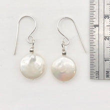Load image into Gallery viewer, Creamy White Coin FW Pearl Drop/Dangle | 1 1/4" Long | White | 1 Earrings