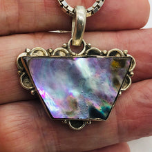 Load image into Gallery viewer, Mother of Pearl Sterling Silver Drop Pendant | 1 3/8" Long | Blue | 1 Pendant