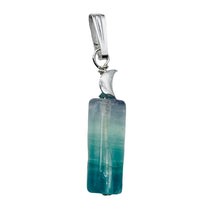 Load image into Gallery viewer, Fluorite Sterling Silver Drop/Dangle Pendant | 1" Long | Blue | 1 Pendant |