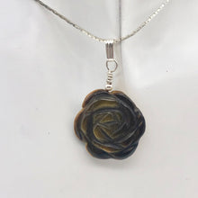 Load image into Gallery viewer, Hand Carved Tigereye Rose Flower Pendant | 1.5" Long | 509290TES - PremiumBead Alternate Image 7