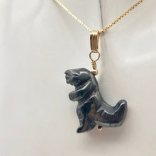 Load image into Gallery viewer, Semi Precious Stone Jewelry Tyranosaurus Rex Pendant Necklace of Hematite/Gold - PremiumBead Alternate Image 9