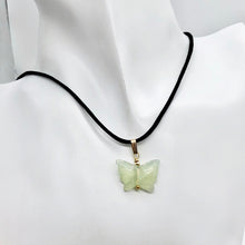 Load image into Gallery viewer, Flutter Carved Aventurine Butterfly 14Kgf Pendant | 1 1/4" Long | Green | - PremiumBead Alternate Image 4