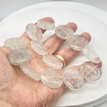 Load image into Gallery viewer, Tourmalated Clear Quartz Disc Pendant Bead | 30mm | 1 Bead |