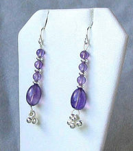 Load image into Gallery viewer, Shimmering Drops Purple Amethyst & 925 Sterling Silver Earrings 6490 - PremiumBead Alternate Image 2