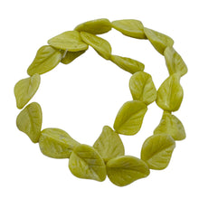 Load image into Gallery viewer, Hand Carved Jade Leaf Bead 16 inch Strand 110166
