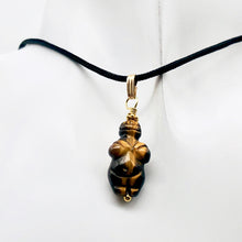 Load image into Gallery viewer, Hand Carved Tigereye Goddess of Willendorf 14Kgf Pendant |1.5 "Long | Goddess | - PremiumBead Alternate Image 7