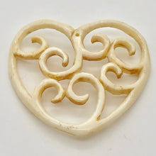 Load image into Gallery viewer, Delicate Carved Waterbuffalo Bone Heart Bead 10744 - PremiumBead Primary Image 1