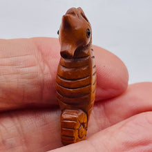 Load image into Gallery viewer, Carved Adorable Seahorse Boxwood Ojime/Netsuke Bead