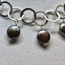 Load image into Gallery viewer, Perfect Moonrise Freshwater Pearl and Silver Circle Chain Necklace 209408 - PremiumBead Alternate Image 3