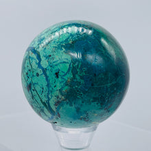 Load image into Gallery viewer, Chrysocolla Cuprite Scry Crystal Round Sphere | 65mm | Blue/Copper | 1 Sphere |