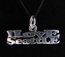 Load image into Gallery viewer, Sterling Silver 'I Love Seattle' Charm Pendant 9972A - PremiumBead Primary Image 1