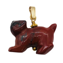 Load image into Gallery viewer, Brecciated Jasper Red Panda Bear 14K Gold Filled Pendant | 1" Long | Red | 1 |