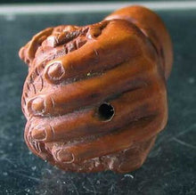 Load image into Gallery viewer, Hand of Buddha w/Dragon Carved Boxwood Ojime/Netsuke Bead - PremiumBead Alternate Image 3