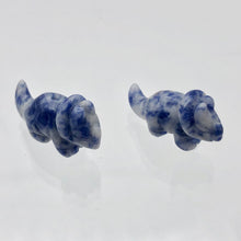 Load image into Gallery viewer, Dinosaur 2 Carved Sodalite Triceratops Beads | 22x11x7.5mm | Blue w/White - PremiumBead Alternate Image 2
