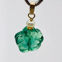 Load image into Gallery viewer, Fluorite and Pearl 14K Gold Filled Flower | 1" Long | Blue | 1 Pendant |