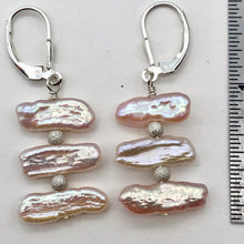 Load image into Gallery viewer, Blushing Pink Pearls with Solid Sterling Silver Disco Balls Earrings | 1 5/8" | - PremiumBead Alternate Image 6