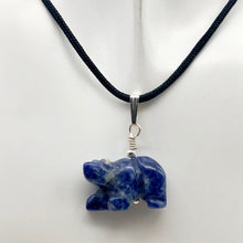 Load image into Gallery viewer, Roar! Hand Carved Natural Sodalite Bear Sterling Silver Pendant - PremiumBead Alternate Image 7