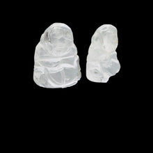 Load image into Gallery viewer, 2 Intricately Hand Carved Quartz Buddha Beads | 18.5x16x9.5mm | Clear