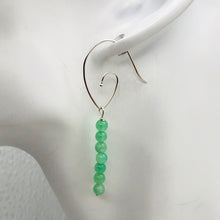 Load image into Gallery viewer, Unique Gem Quality Chrysoprase & Sterling Silver Earrings | 2 inch long |