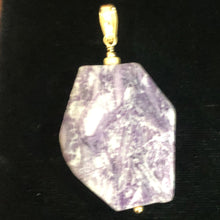 Load image into Gallery viewer, Purple Flower Sodalite 14K Gold Filled Pendant | Purple/White | 2" Long |