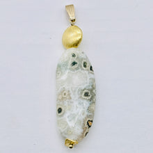 Load image into Gallery viewer, Ocean Jasper 14K Gold Filled Long | 2 3*4" Long | White/Gold | 1 Pendant |